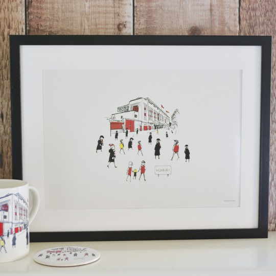 Football Stadium Unframed Print  Six Teams