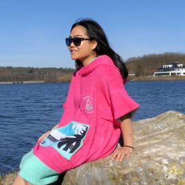 Pink Wave Beach Poncho