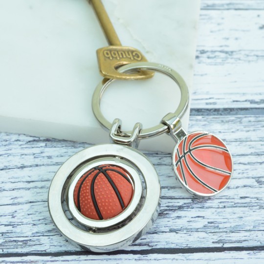 Personalised Basketball Spinning Keyring