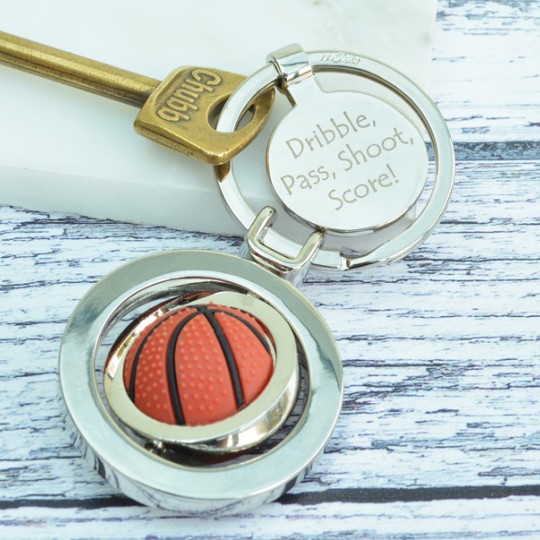 Personalised Basketball Spinning Keyring