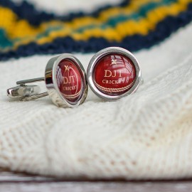 Personalised Cricket Ball Cufflinks