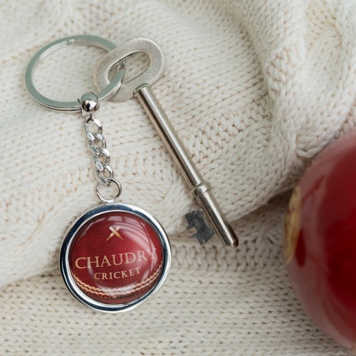 Personalised Cricket Ball Keyring