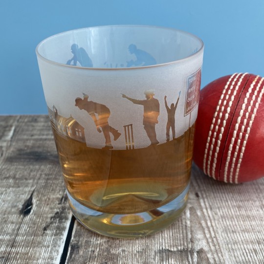 Etched Glass Cricket Tumbler