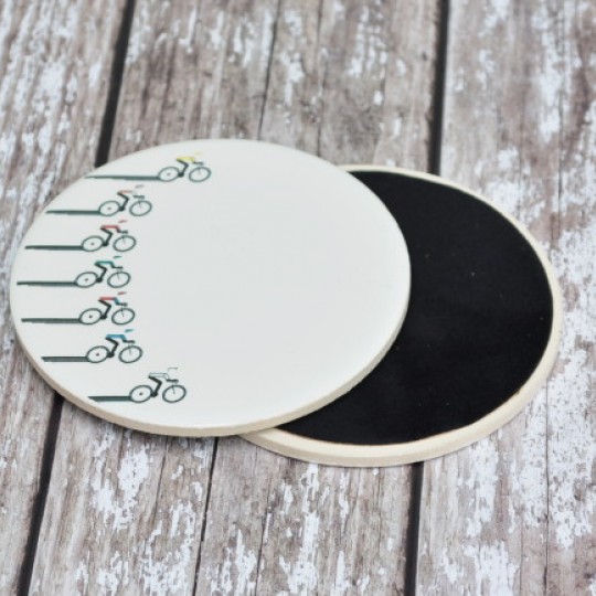 Racing Cyclist Ceramic Coaster