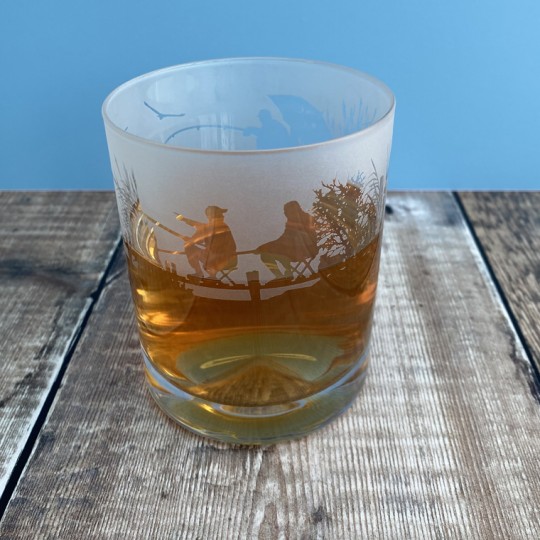 Etched Glass Fisherman's Tumbler