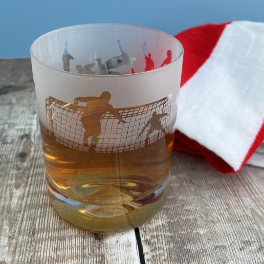 Etched Glass Football Tumbler