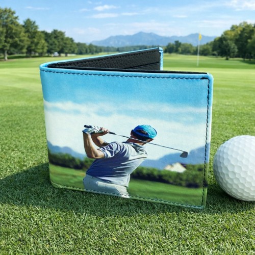Golfer Leather Bi-Fold Wallet