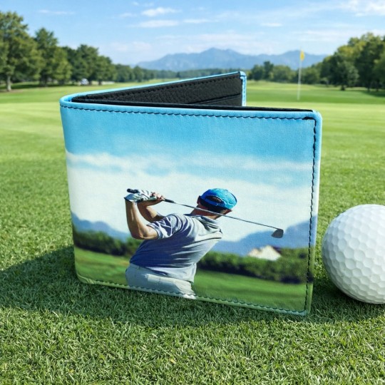 Golfer Leather Bi-Fold Wallet