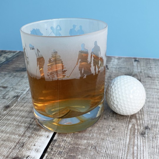 Etched Glass Golf Tumbler