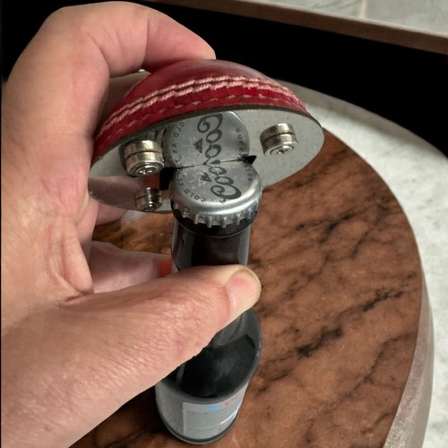 Half Cricket Ball Bottle Opener