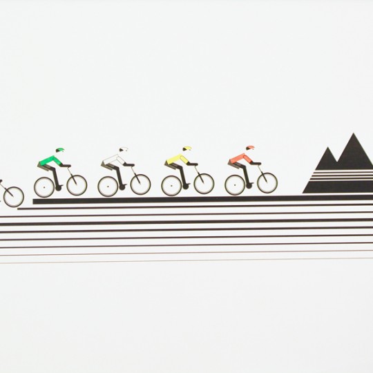 Mountain Bikers Unframed Print 