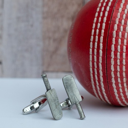 Pewter Cricket Bat Cufflinks