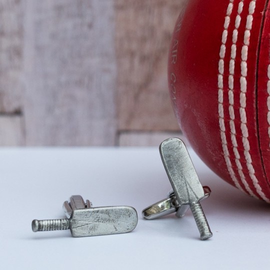 Pewter Cricket Bat Cufflinks