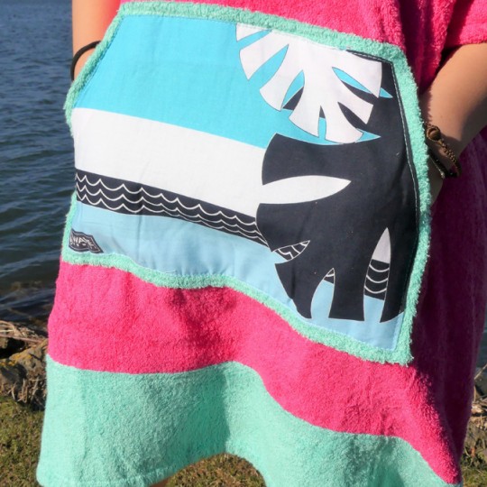 Pink Wave Beach Poncho