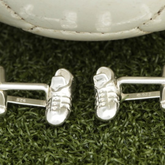 Solid Silver Football Boot Cufflinks