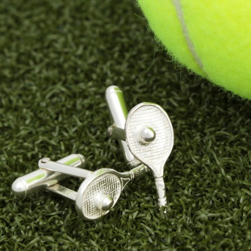 Solid Silver Tennis Cufflinks