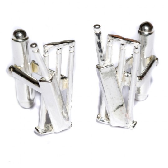 Solid Silver Cricket Cufflinks