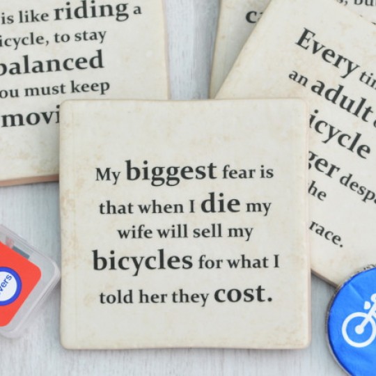 Cycling Quotes set of Coasters