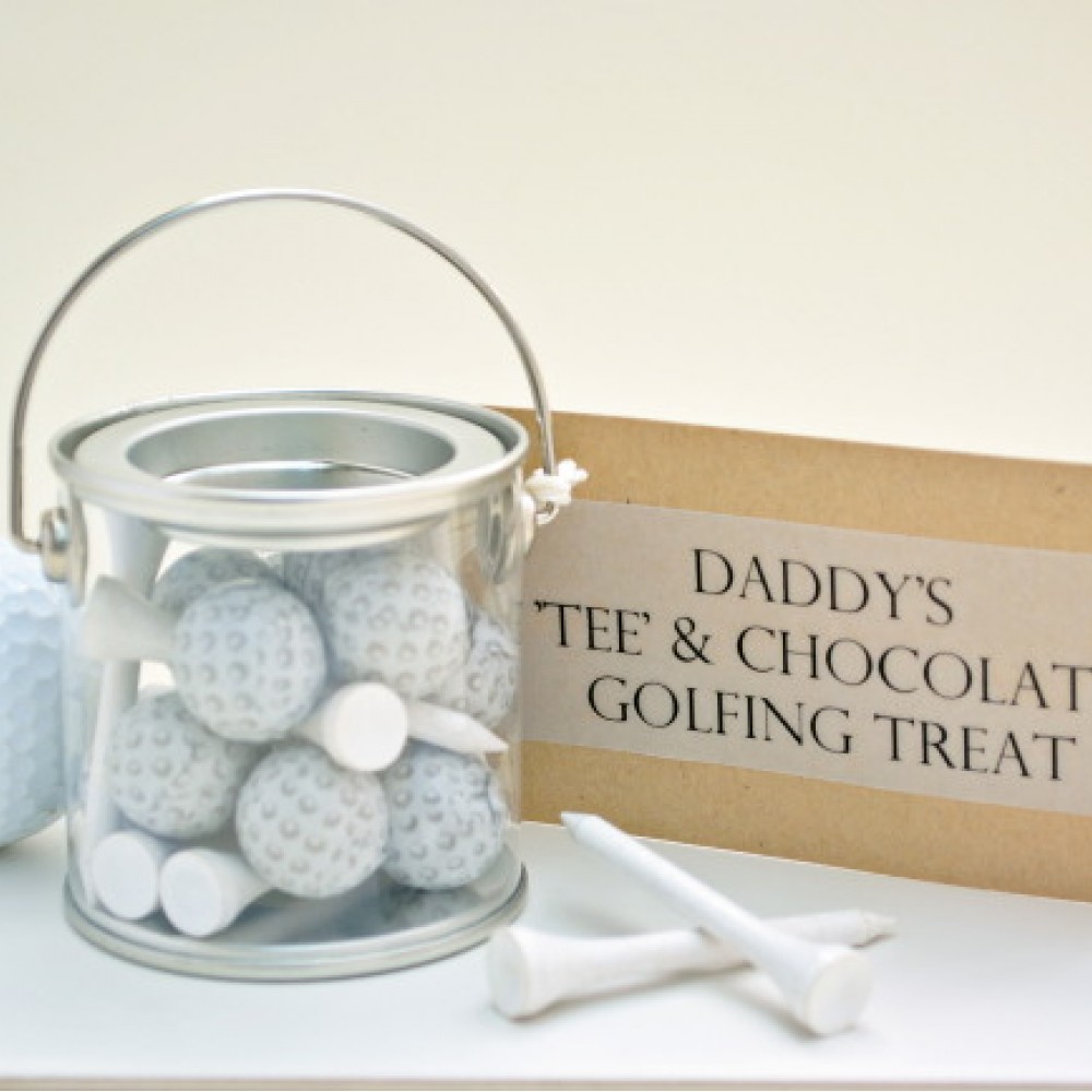 Mini Bucket of Chocolate Golf Balls and Tees