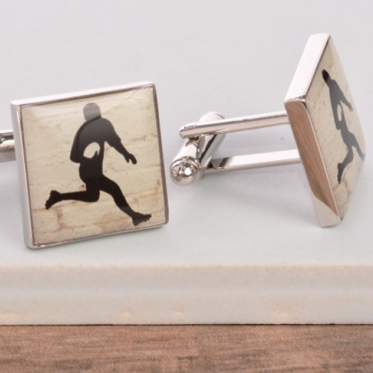 Enamelled Rugby Cufflinks