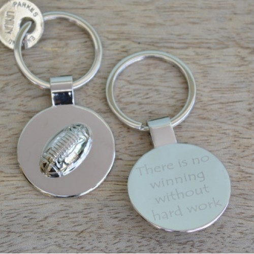 Personalised Rugby Ball keyring