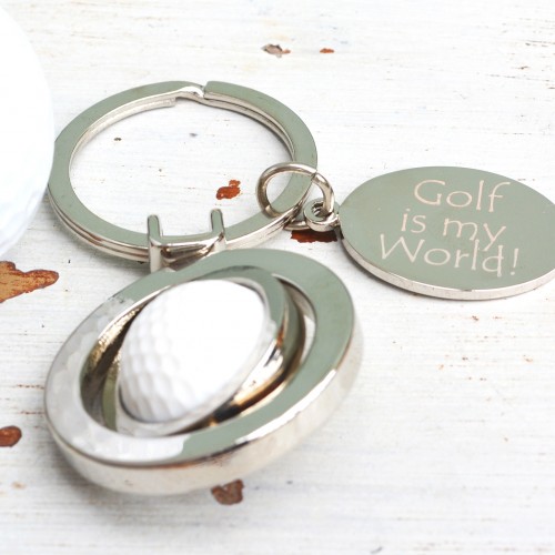 Personalised Spinning Golfball Keyring