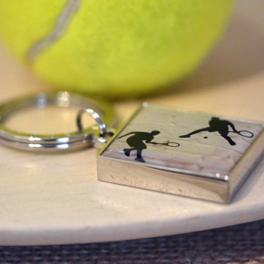 Enamelled Tennis Keyring