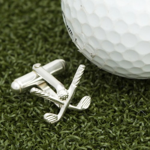 Solid Silver Golf Club Cufflinks