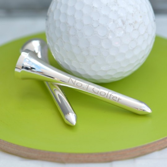 Personalised Silver Plated Golf Tees