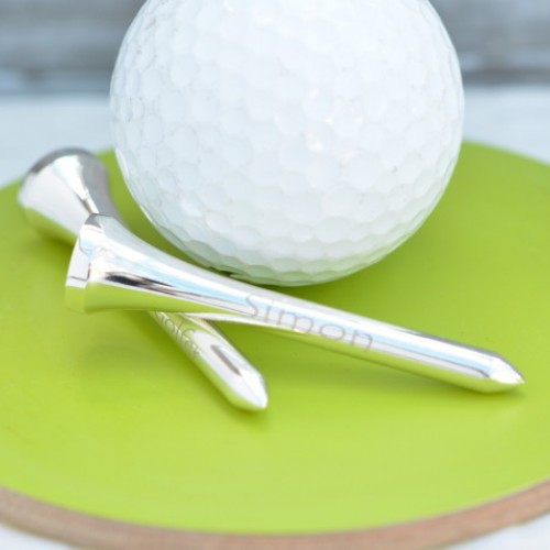 Personalised Silver Plated Golf Tees