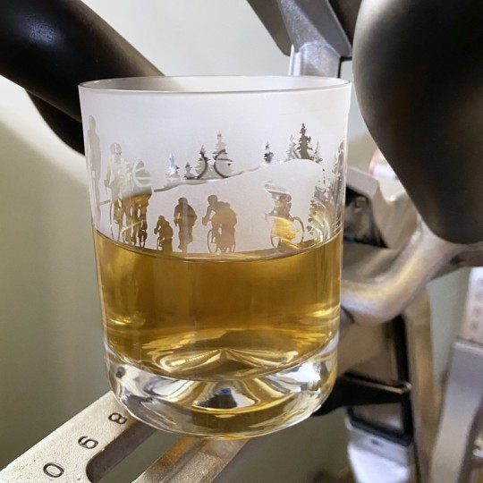 Etched Glass Cyclist Tumbler