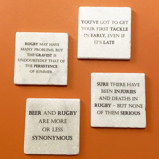 Famous Rugby Quotes Coasters