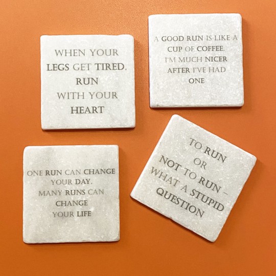 Running Quotes set of Coasters