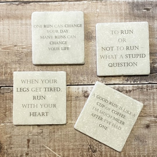 Running Quotes set of Coasters