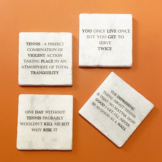 Famous Tennis Quotes set of Coasters