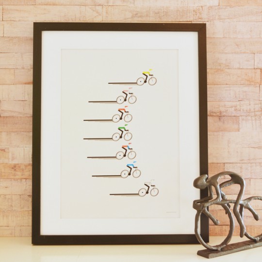 Racing Cyclists Unframed Print 