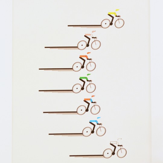 Racing Cyclists Unframed Print 