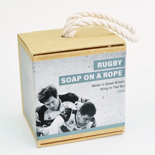 Rugby Ball Soap on a Rope