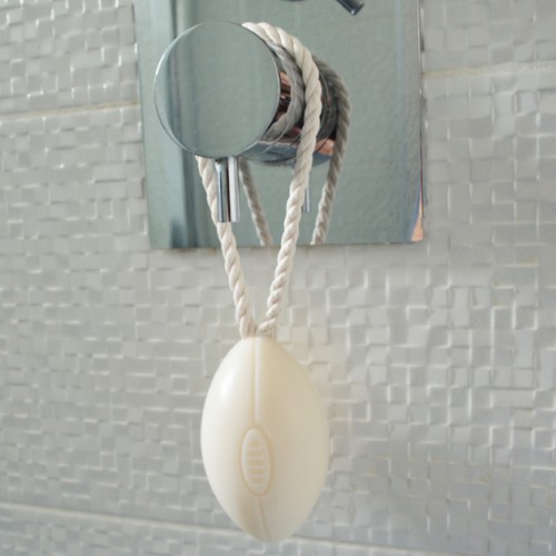 Rugby Ball Soap on a Rope