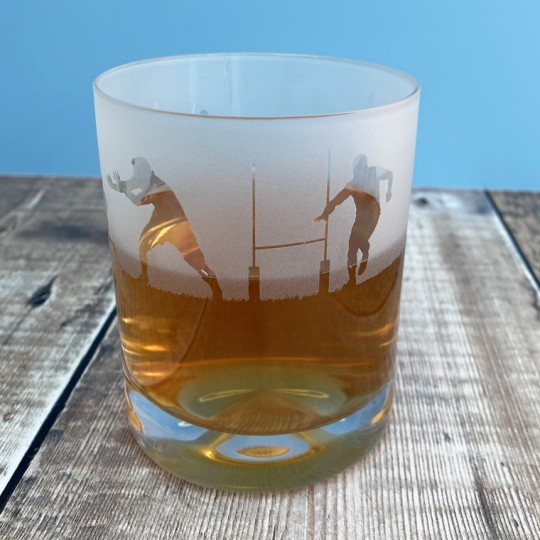 Etched Glass Rugby Tumbler