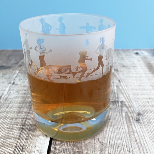 Etched Glass Runners Tumbler