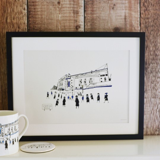 Football Stadium Unframed Print  Six Teams