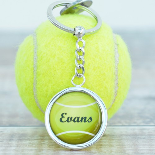 Personalised  Name Tennis Ball keyring