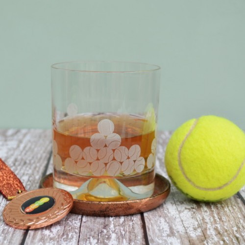 Etched Glass Tennis Tumbler