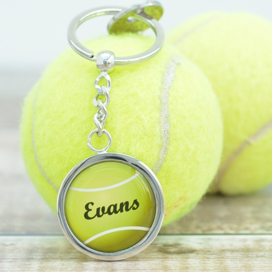 Personalised  Name Tennis Ball keyring