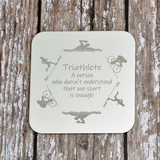 Personalised Triathlon Coaster