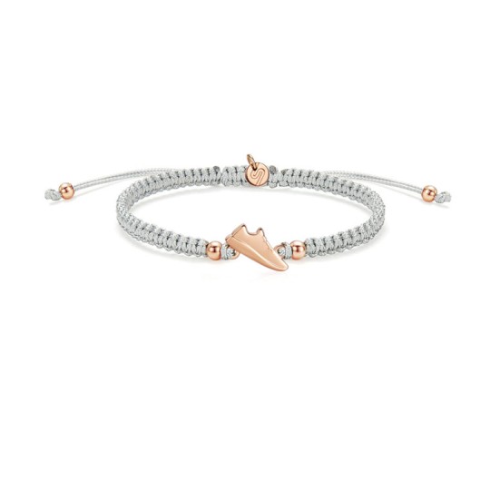 Braided Runners Bracelet - Grey/Rose gold