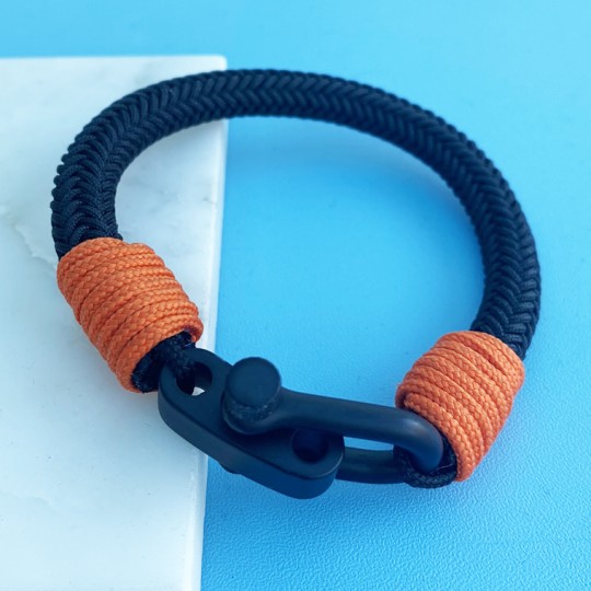 Shackle Bracelet Black & Orange