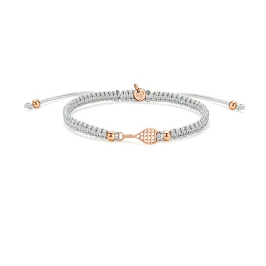 Braided Tennis Bracelet - Grey/Rose gold