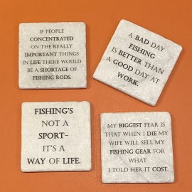 Fishing Quotes set of Coasters
